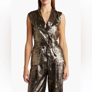 French Connection Alara Molten metallic Vest
